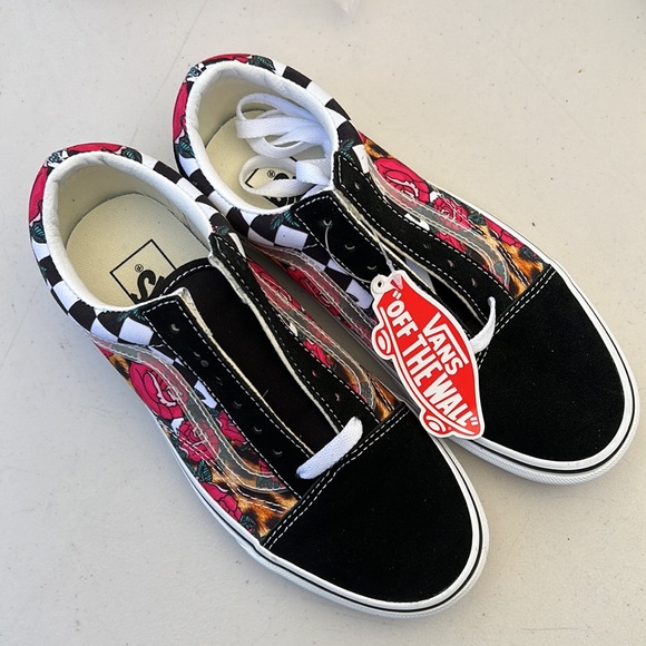VANS | Old Skool Rose Animal Checkered Print Shoes - Picture 2 of 7